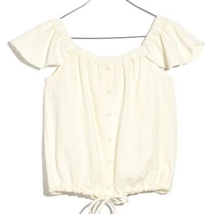 NWT Madewell Off-the-Shoulder Top in Bright Ivory